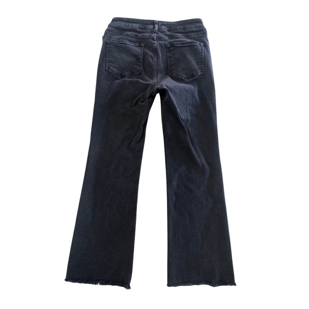 Pilcro The Yaya Cropped Kick Flare Jeans 28 Washed Black Raw Hem Mid Rise - Picture 3 of 7